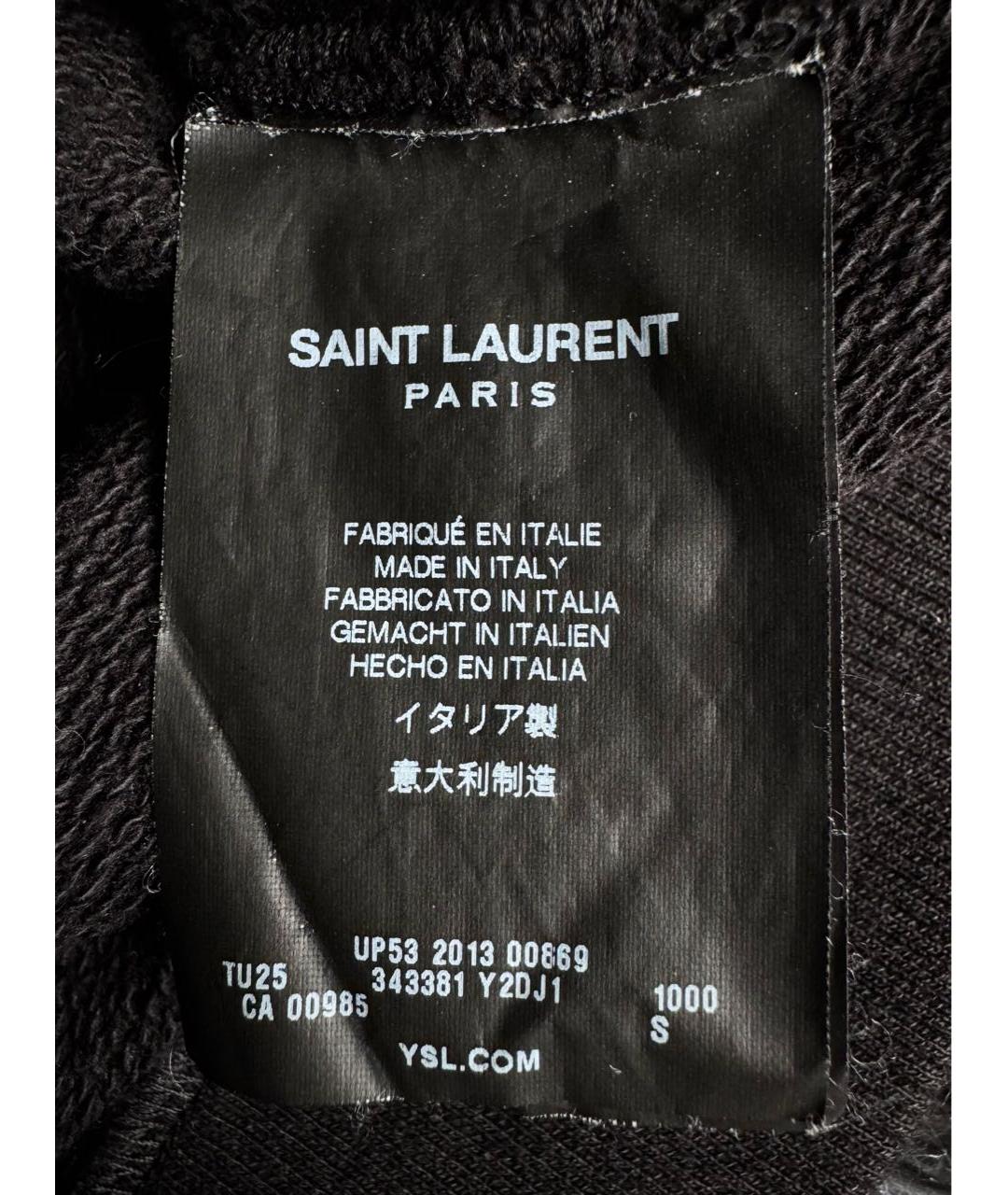 SAINT LAURENT Черный хлопковый джемпер / свитер, фото 7