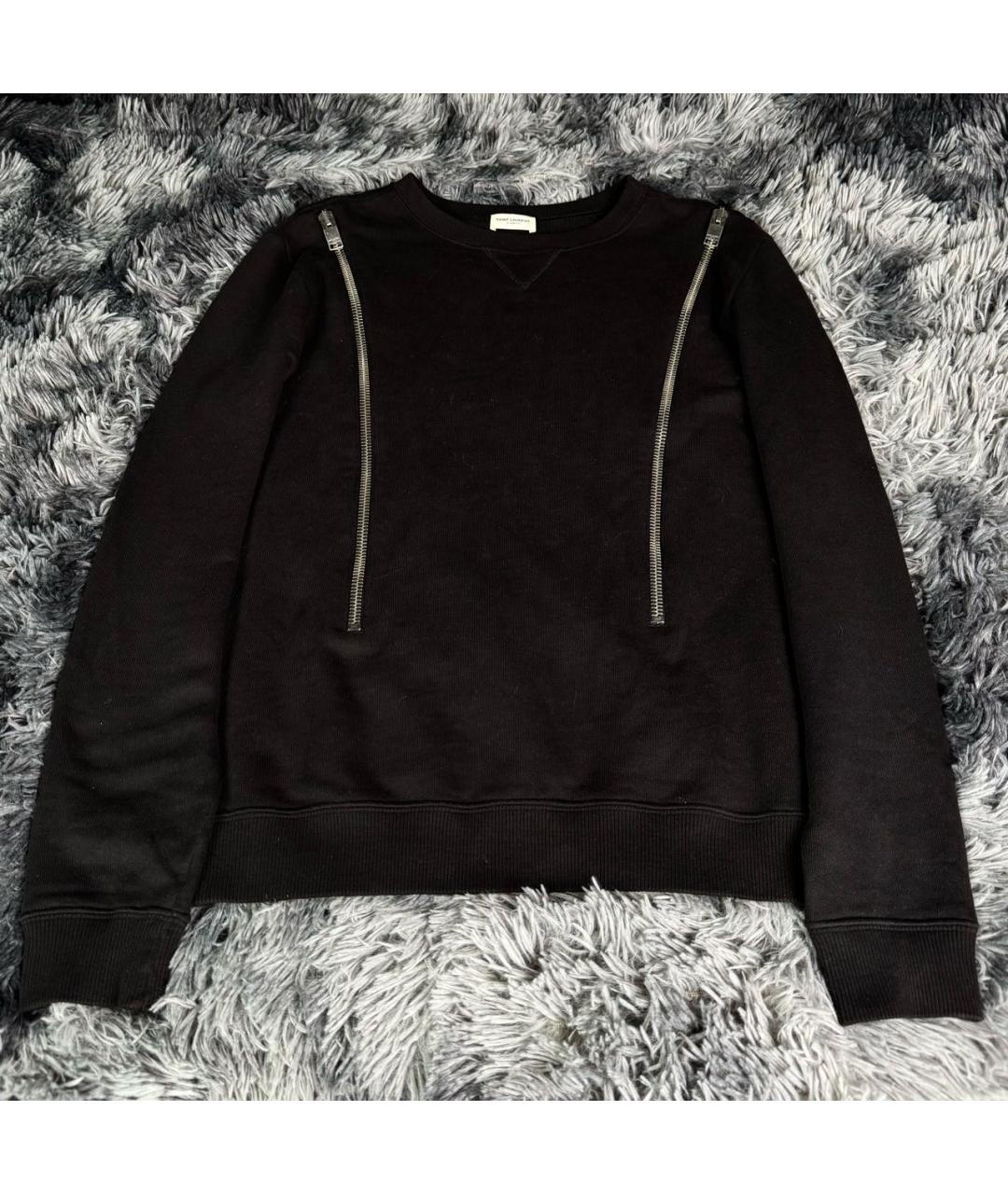 SAINT LAURENT Черный хлопковый джемпер / свитер, фото 8