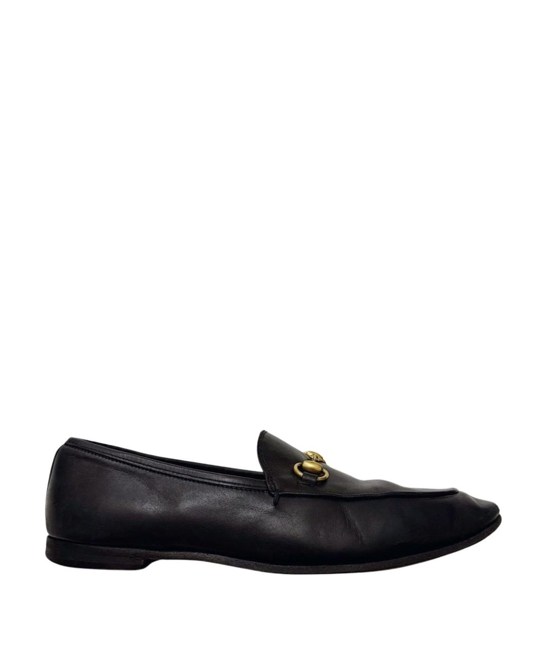 GUCCI Черные кожаные лоферы, фото 1