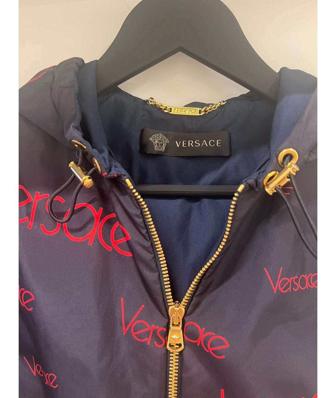 VERSACE Темно-синяя полиэстеровая куртка, фото 3