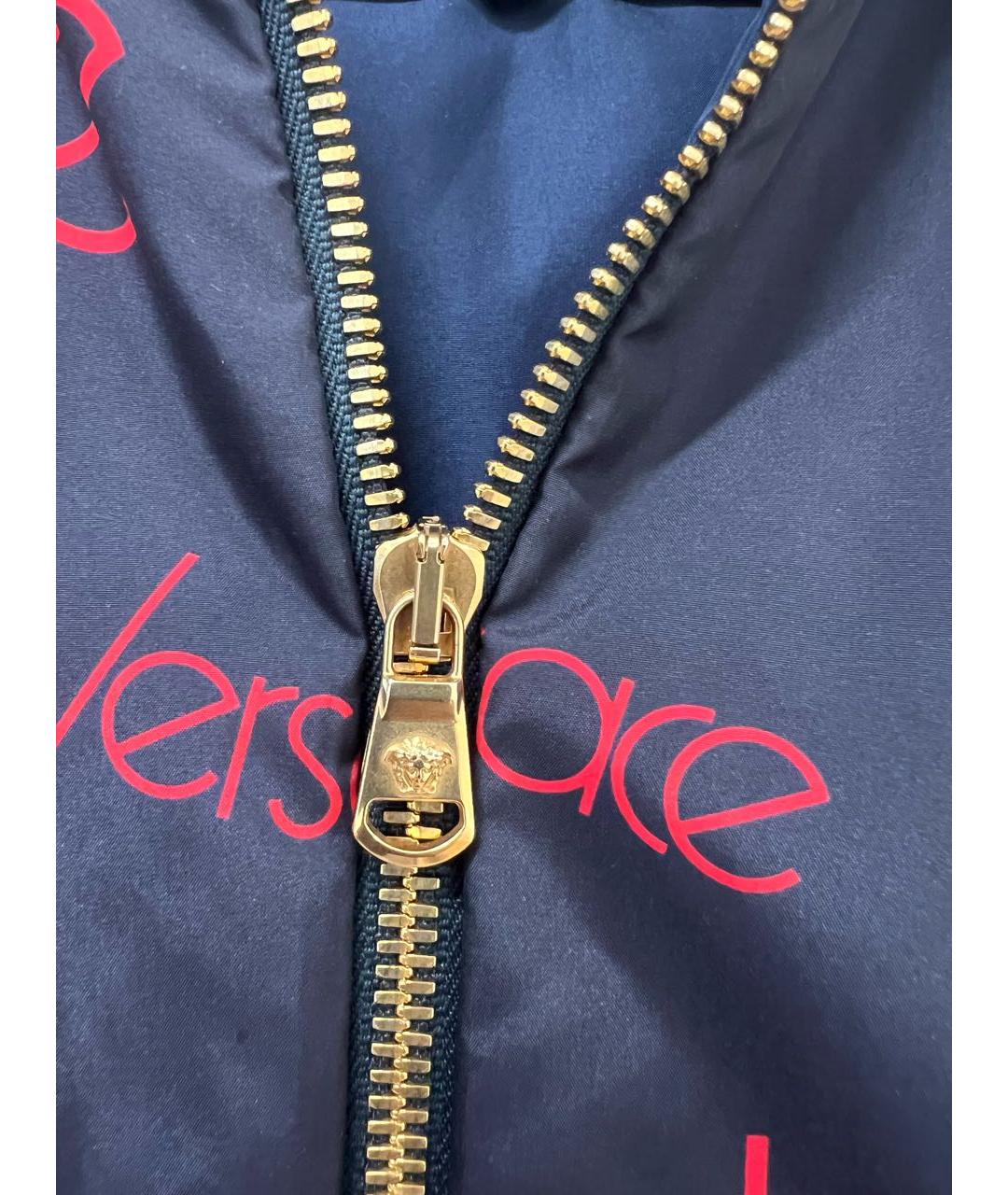 VERSACE Темно-синяя полиэстеровая куртка, фото 4
