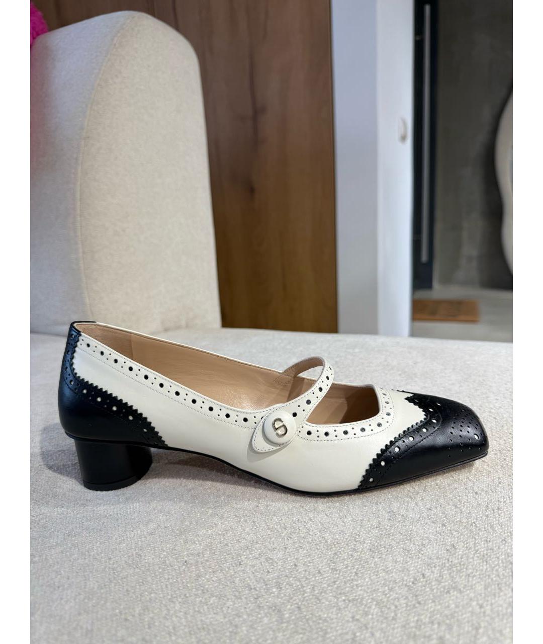 CHRISTIAN DIOR Белые кожаные туфли, фото 6