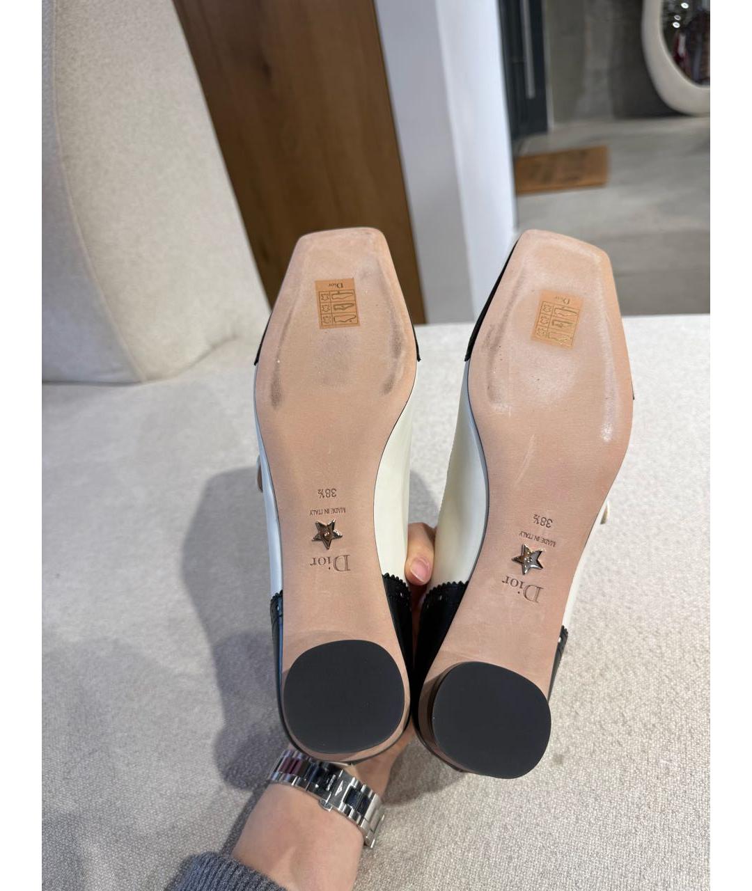CHRISTIAN DIOR Белые кожаные туфли, фото 4