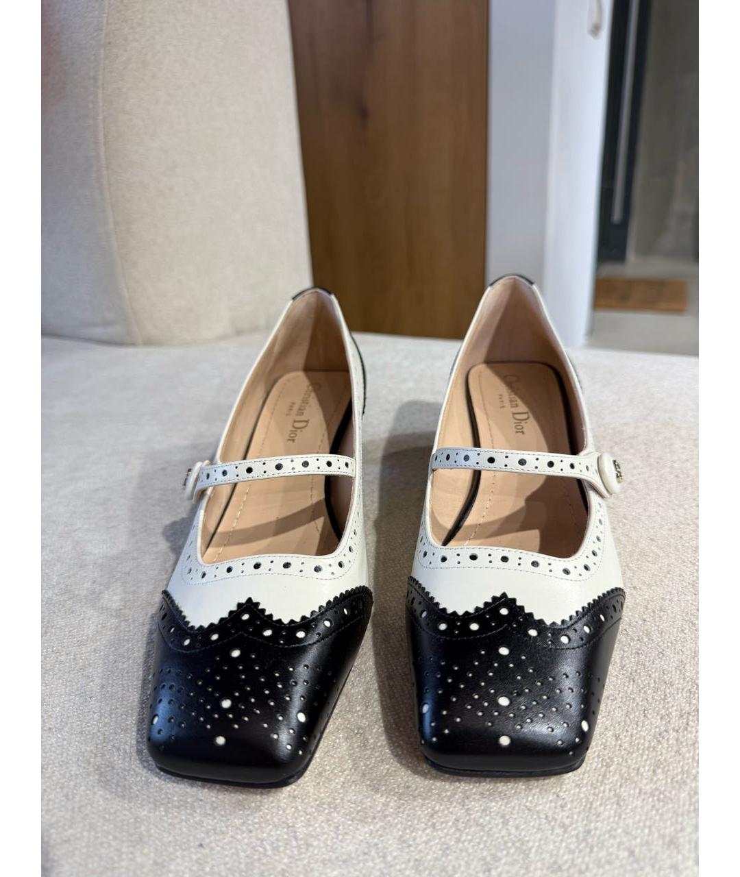 CHRISTIAN DIOR Белые кожаные туфли, фото 2