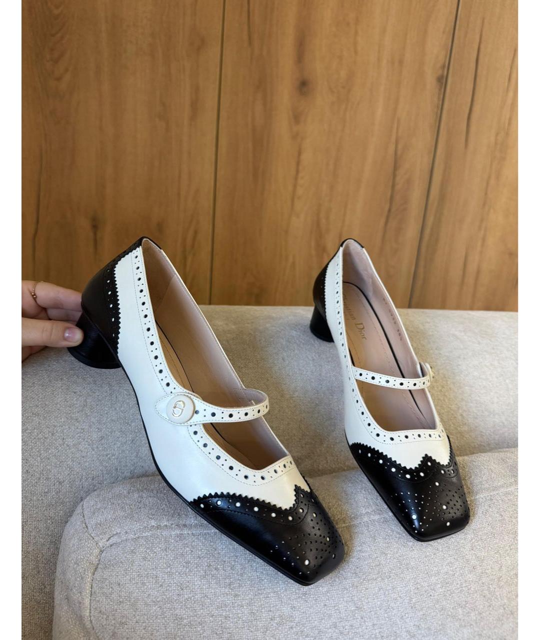 CHRISTIAN DIOR Белые кожаные туфли, фото 5