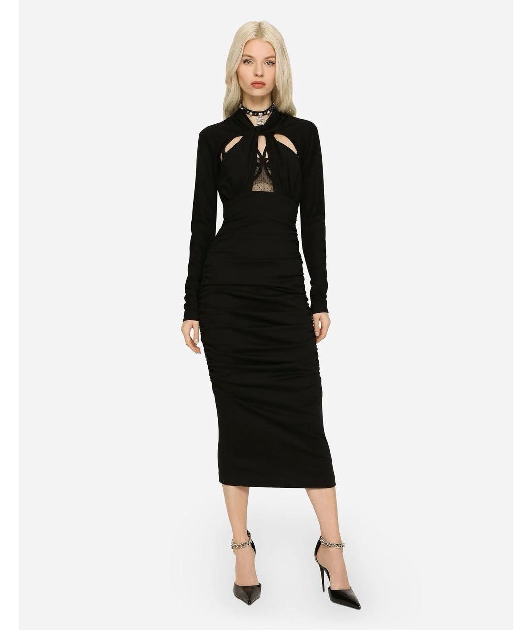 DOLCE&GABBANA Черное коктейльное платье, фото 3