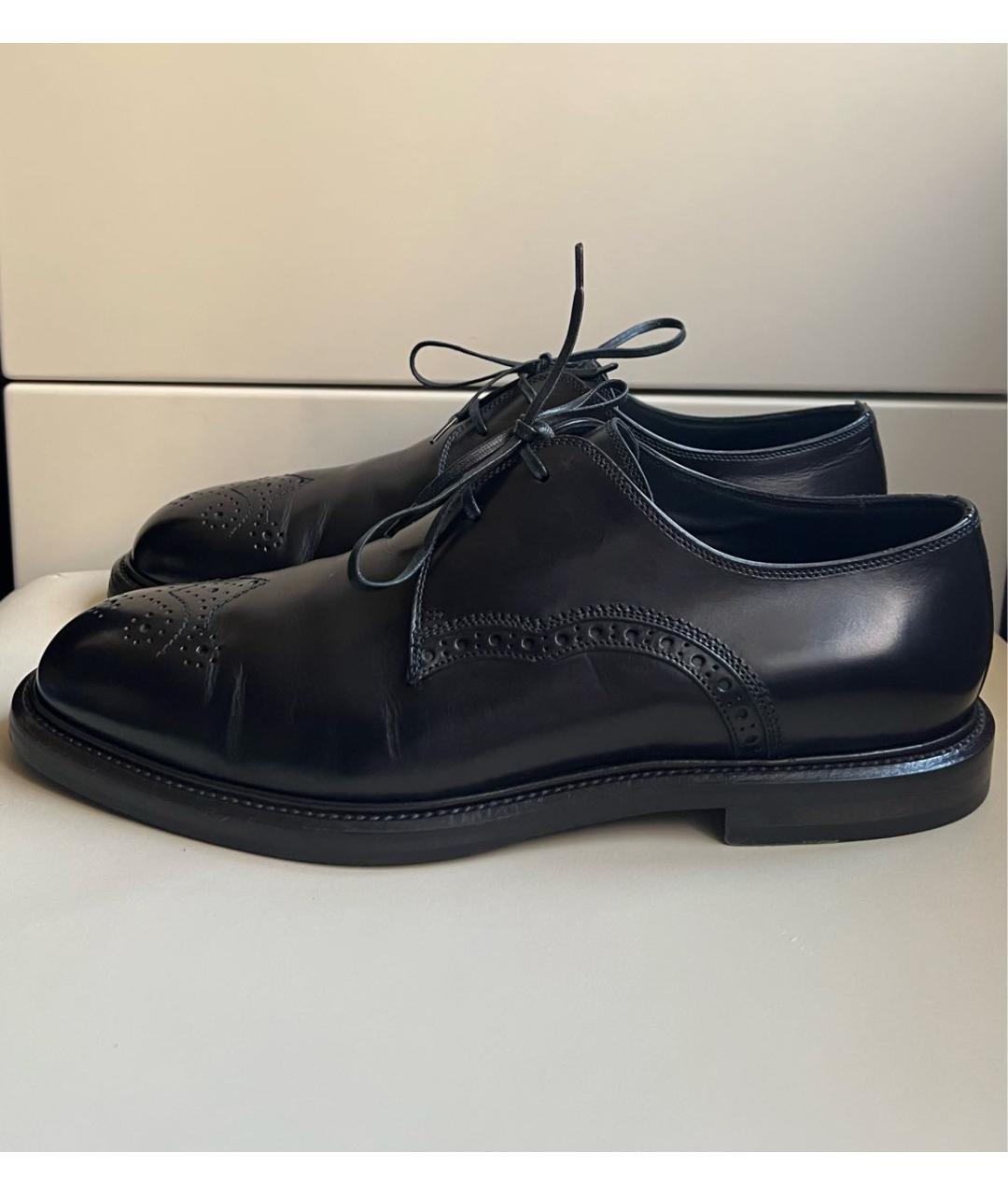 DOLCE&GABBANA Черные кожаные туфли, фото 2