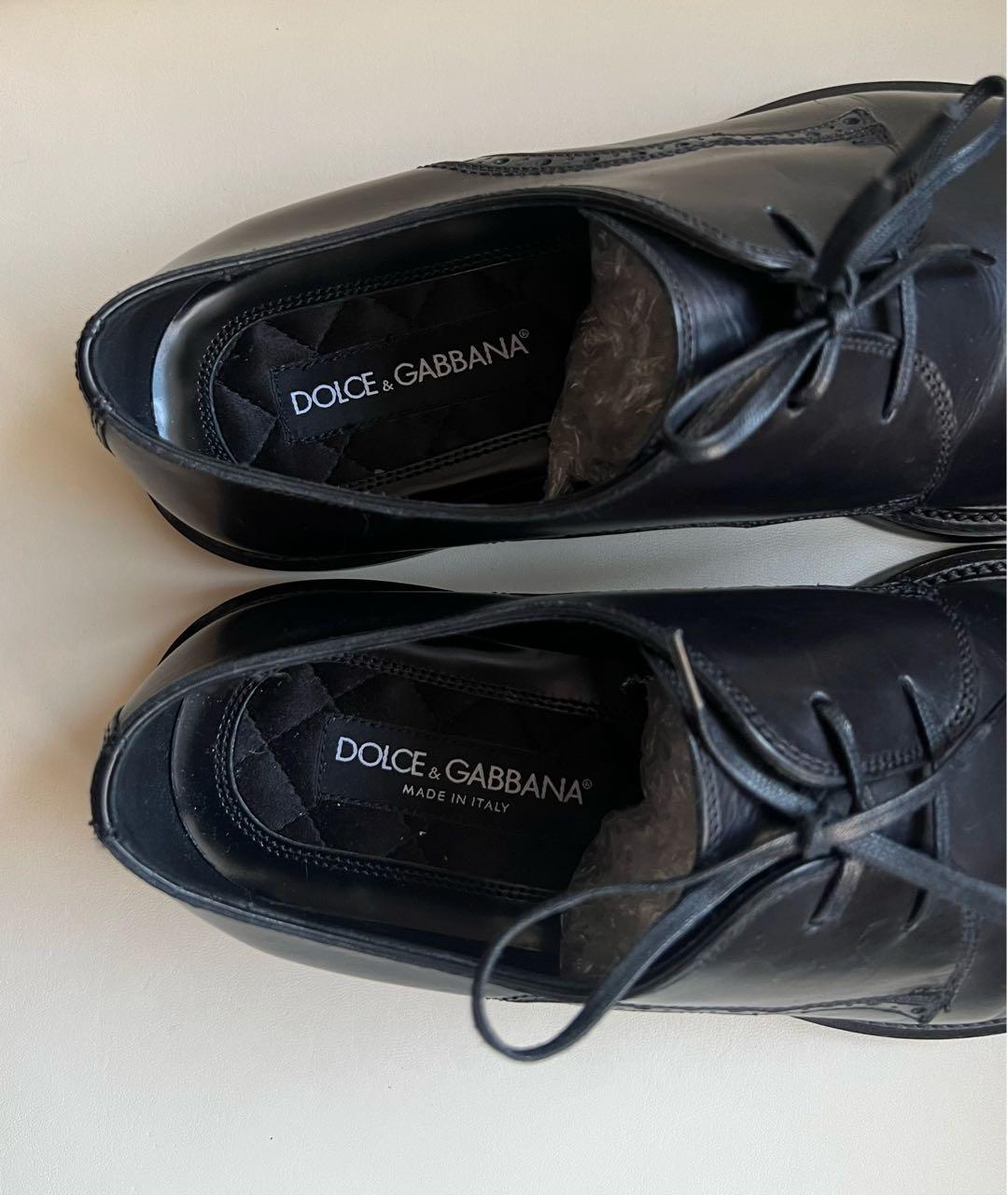 DOLCE&GABBANA Черные кожаные туфли, фото 5