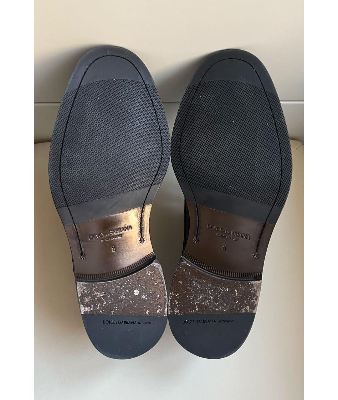 DOLCE&GABBANA Черные кожаные туфли, фото 6