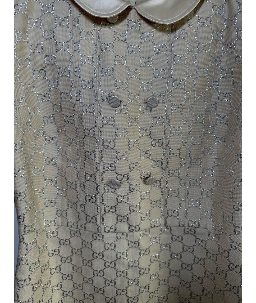 GUCCI Бежевое шерстяное коктейльное платье, фото 4