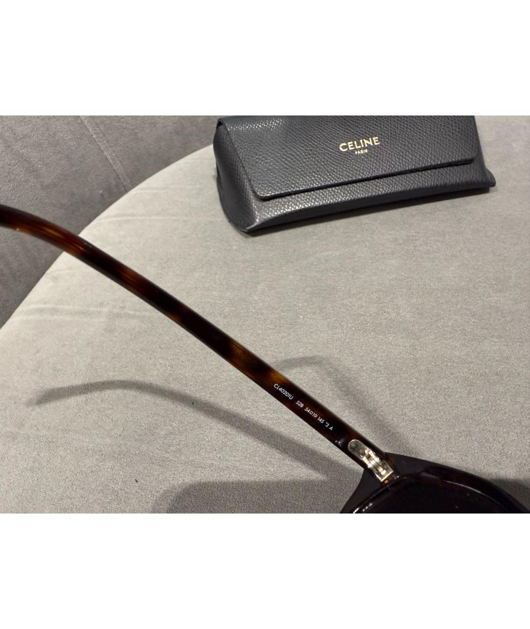 CELINE Коричневые пластиковые солнцезащитные очки, фото 6