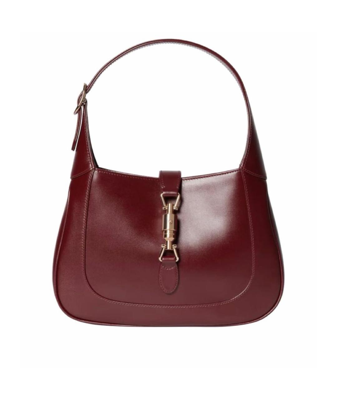 GUCCI Бордовая кожаная сумка с короткими ручками, фото 1