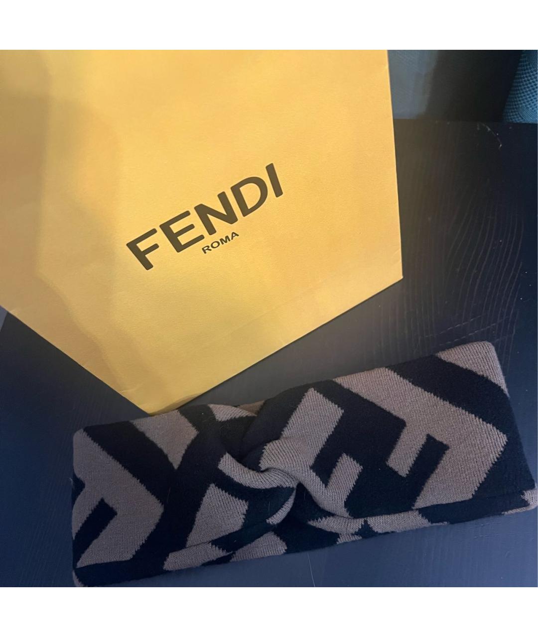 FENDI Коричневая повязка на голову, фото 5