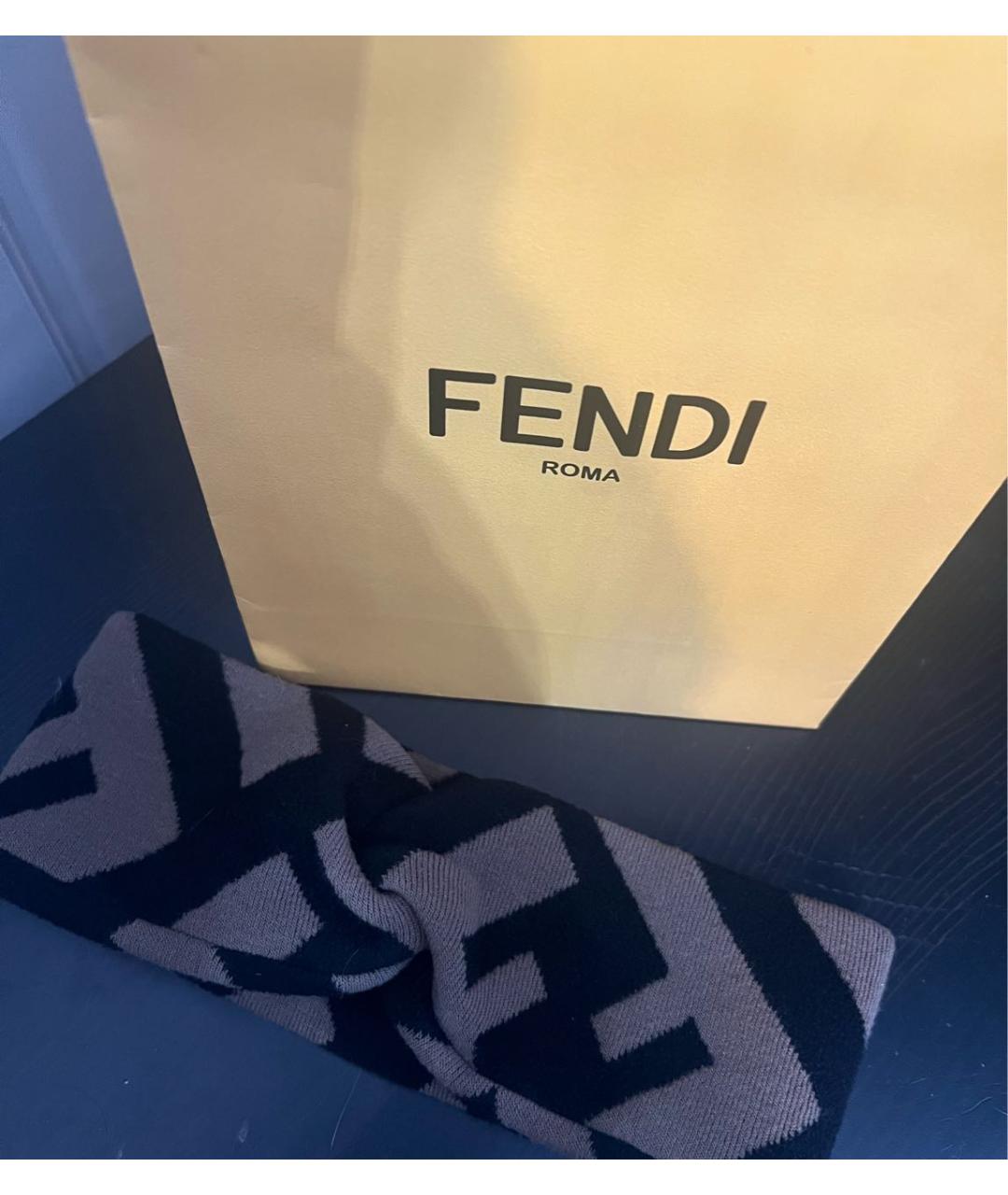 FENDI Коричневая повязка на голову, фото 4