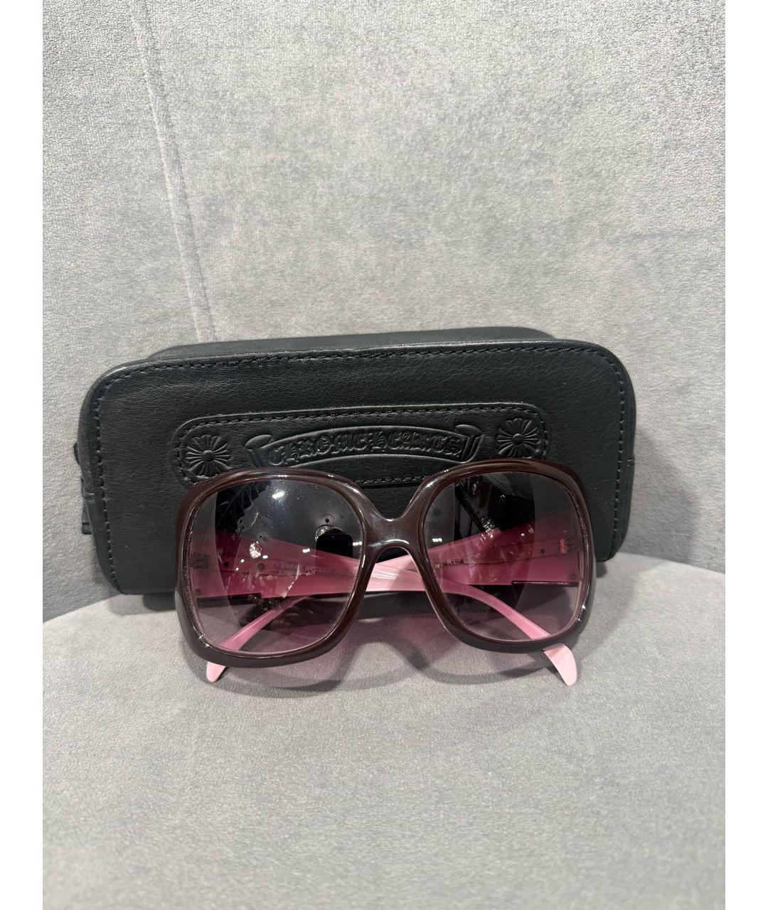 CHROME HEARTS Бордовые пластиковые солнцезащитные очки, фото 2