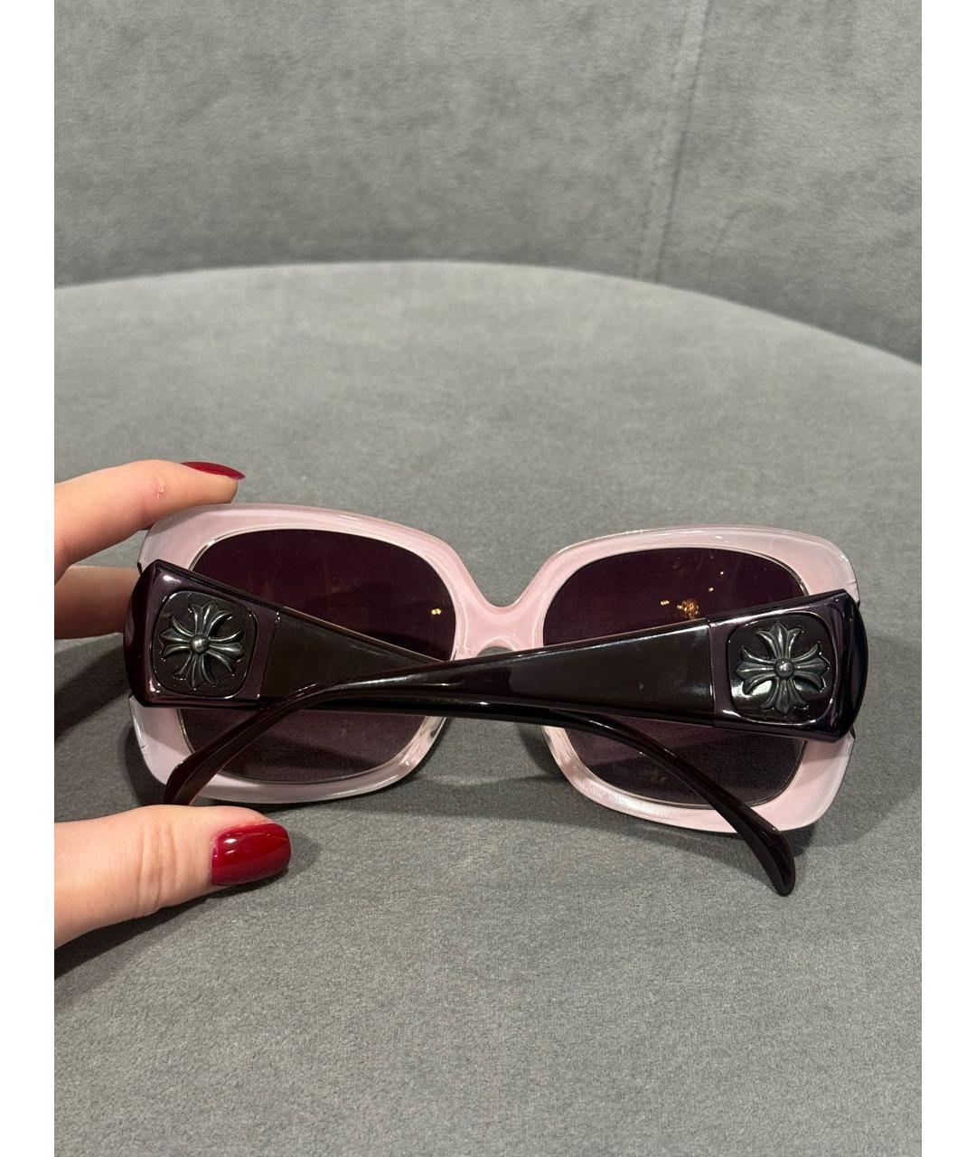 CHROME HEARTS Бордовые пластиковые солнцезащитные очки, фото 3