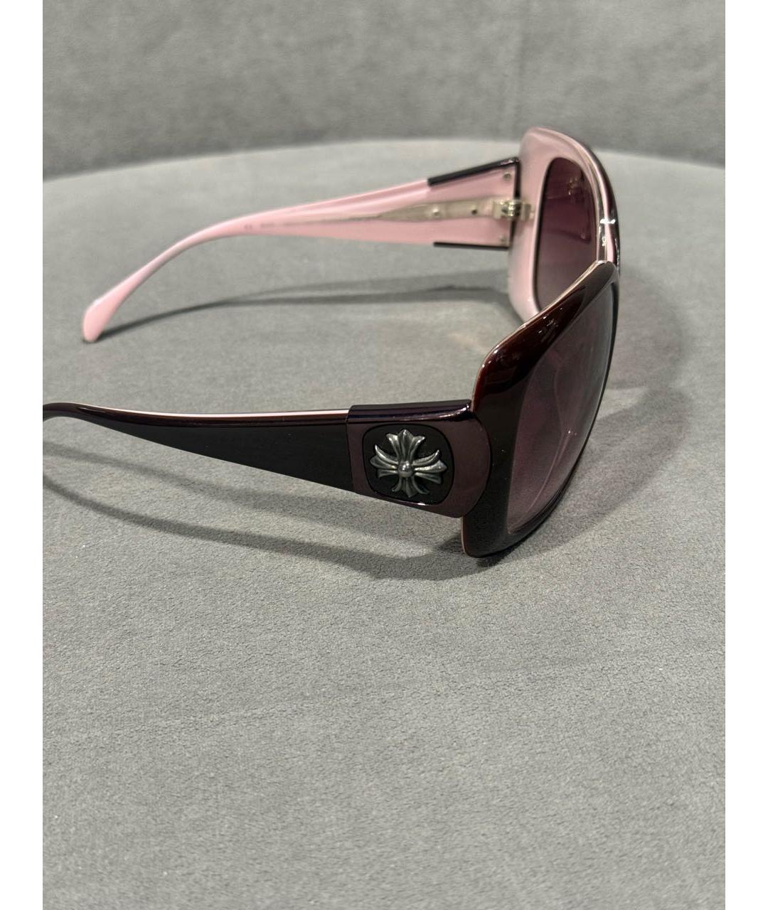 CHROME HEARTS Бордовые пластиковые солнцезащитные очки, фото 4