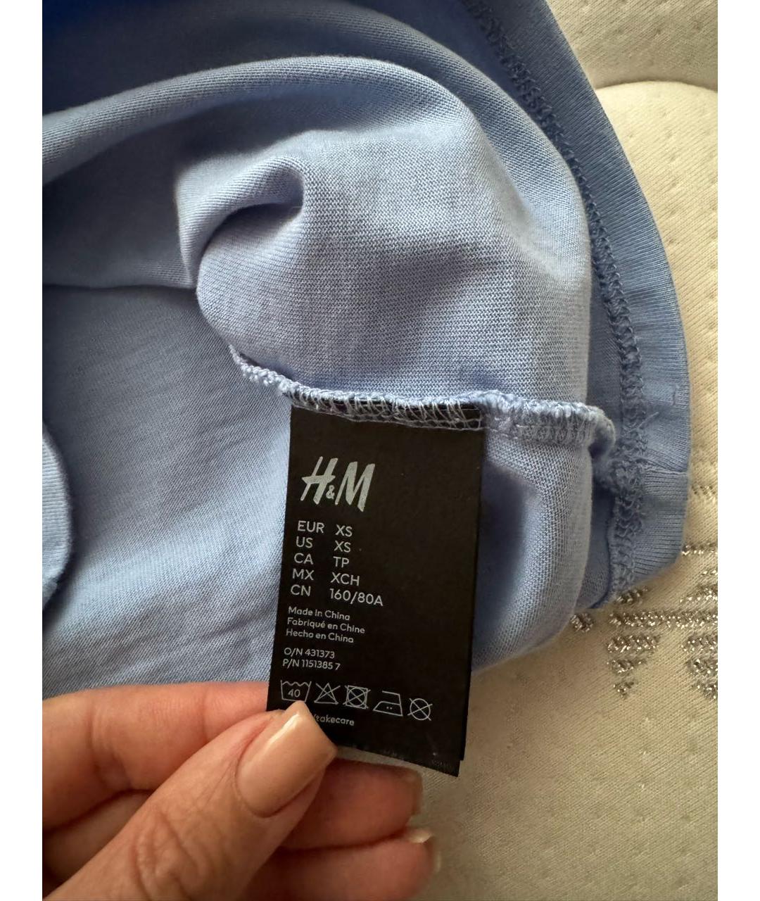 MUGLER Голубая хлопковая футболка, фото 4