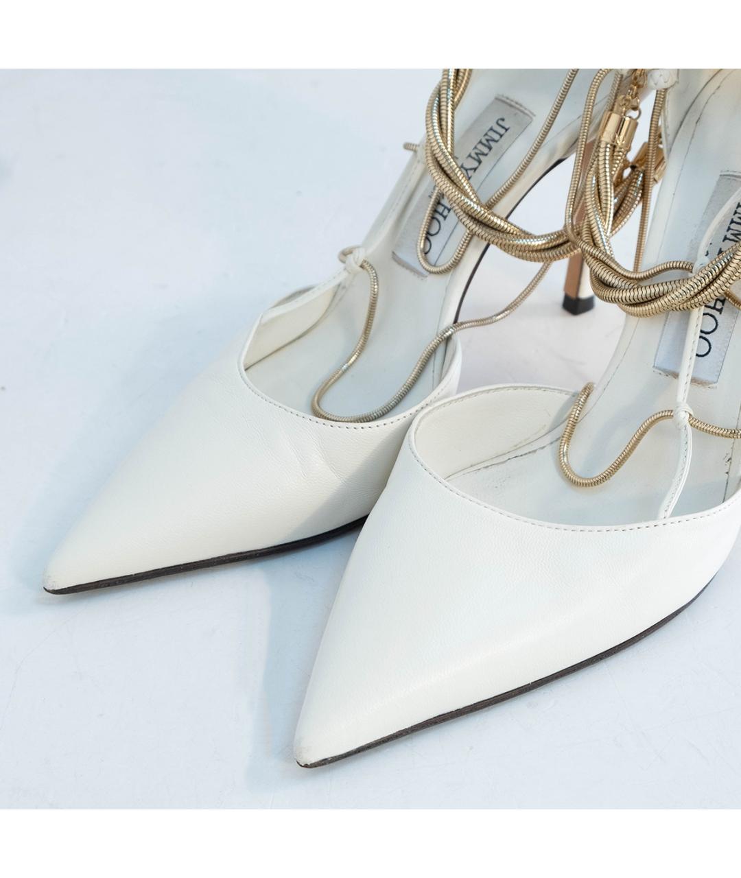 JIMMY CHOO Белые кожаные туфли, фото 3