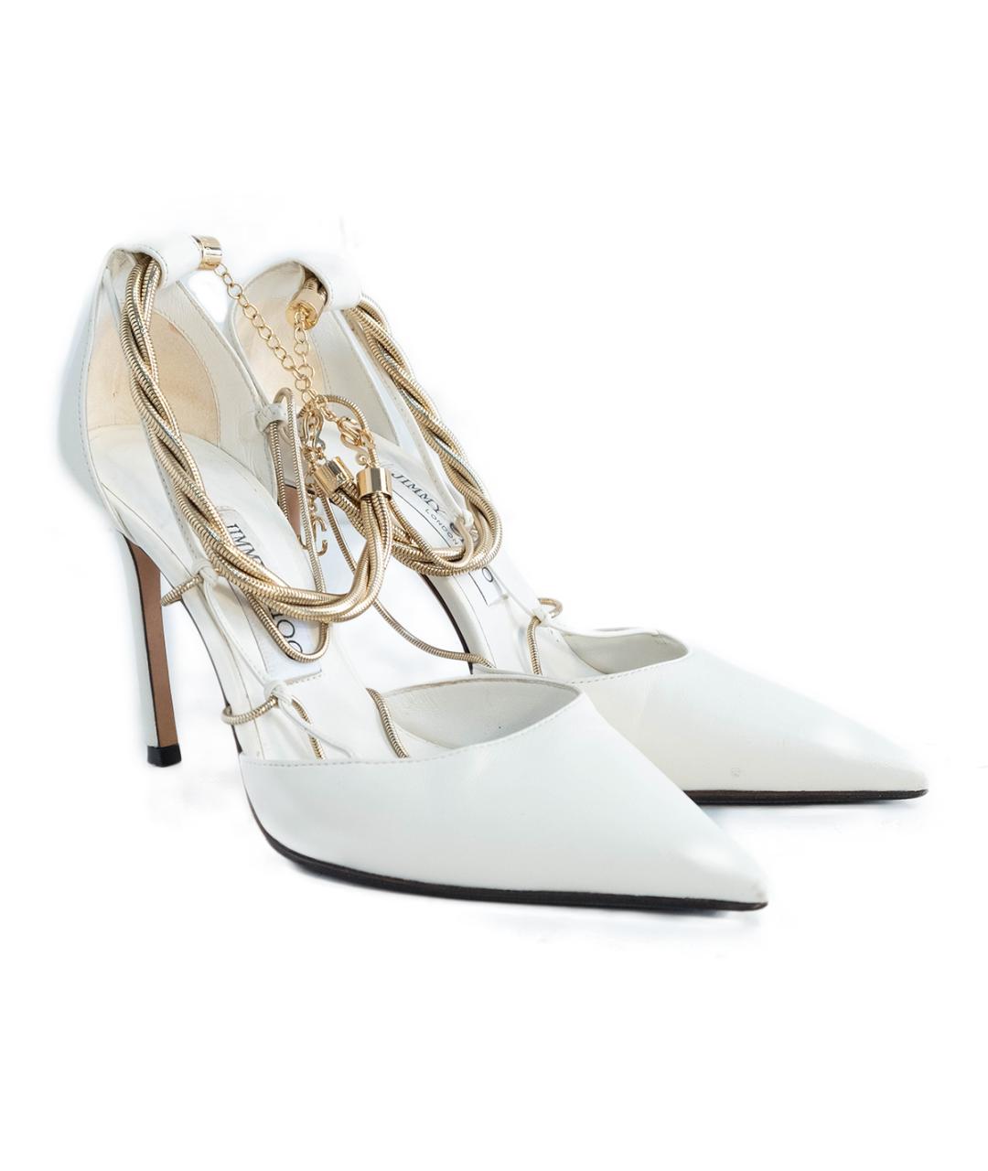 JIMMY CHOO Белые кожаные туфли, фото 2