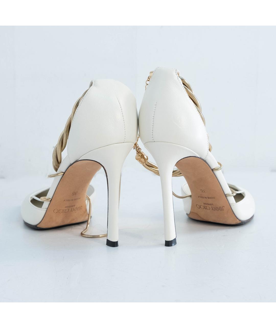 JIMMY CHOO Белые кожаные туфли, фото 5