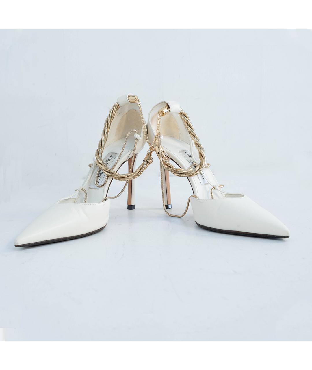 JIMMY CHOO Белые кожаные туфли, фото 4