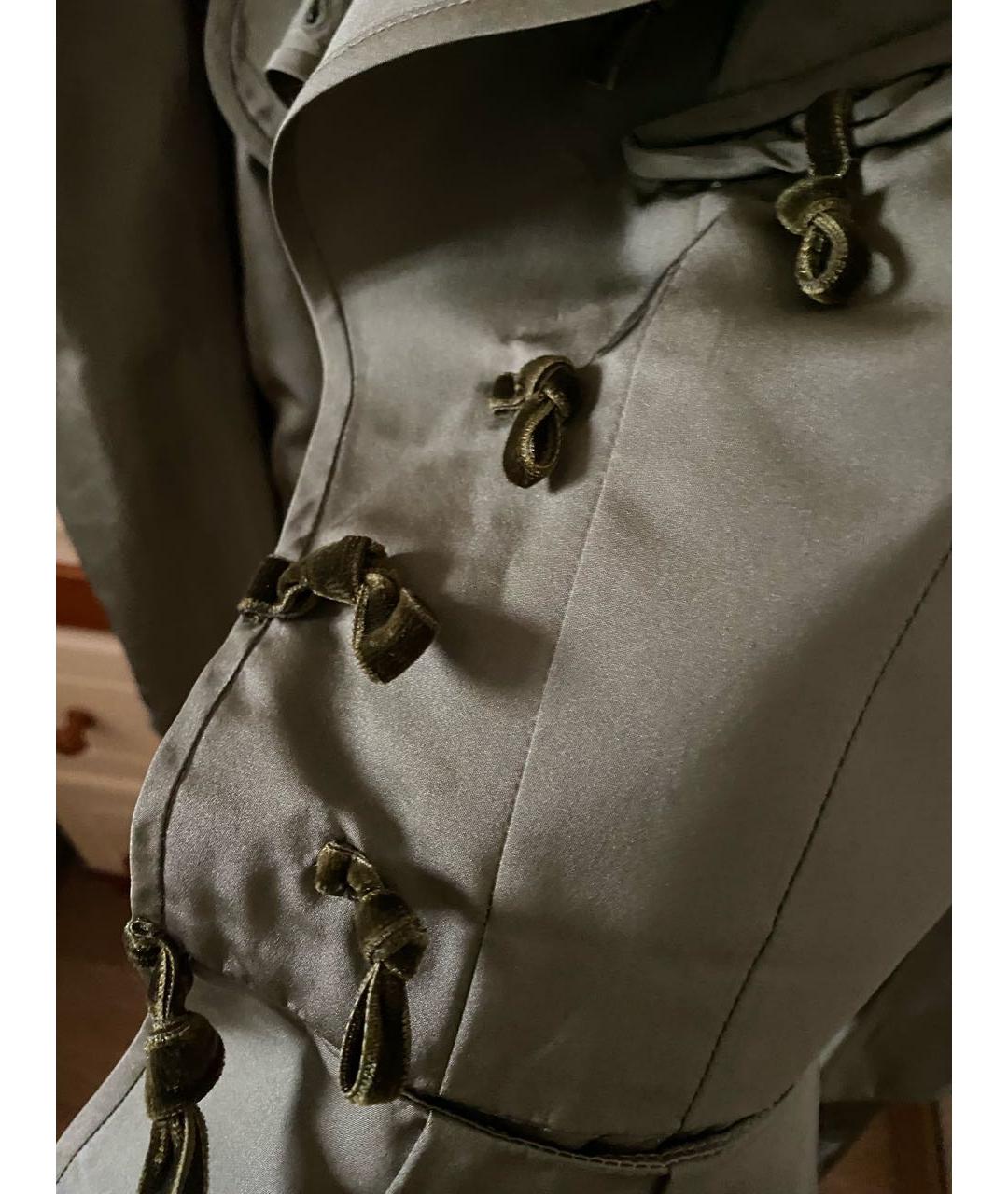 YVES SAINT LAURENT VINTAGE Хаки шелковая куртка, фото 4