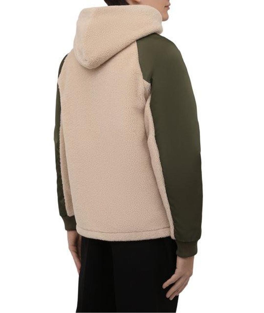 MONCLER Бежевая полиэстеровая куртка, фото 3