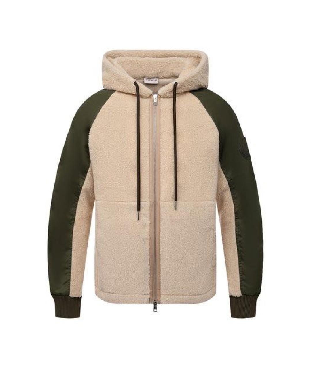 MONCLER Бежевая полиэстеровая куртка, фото 1