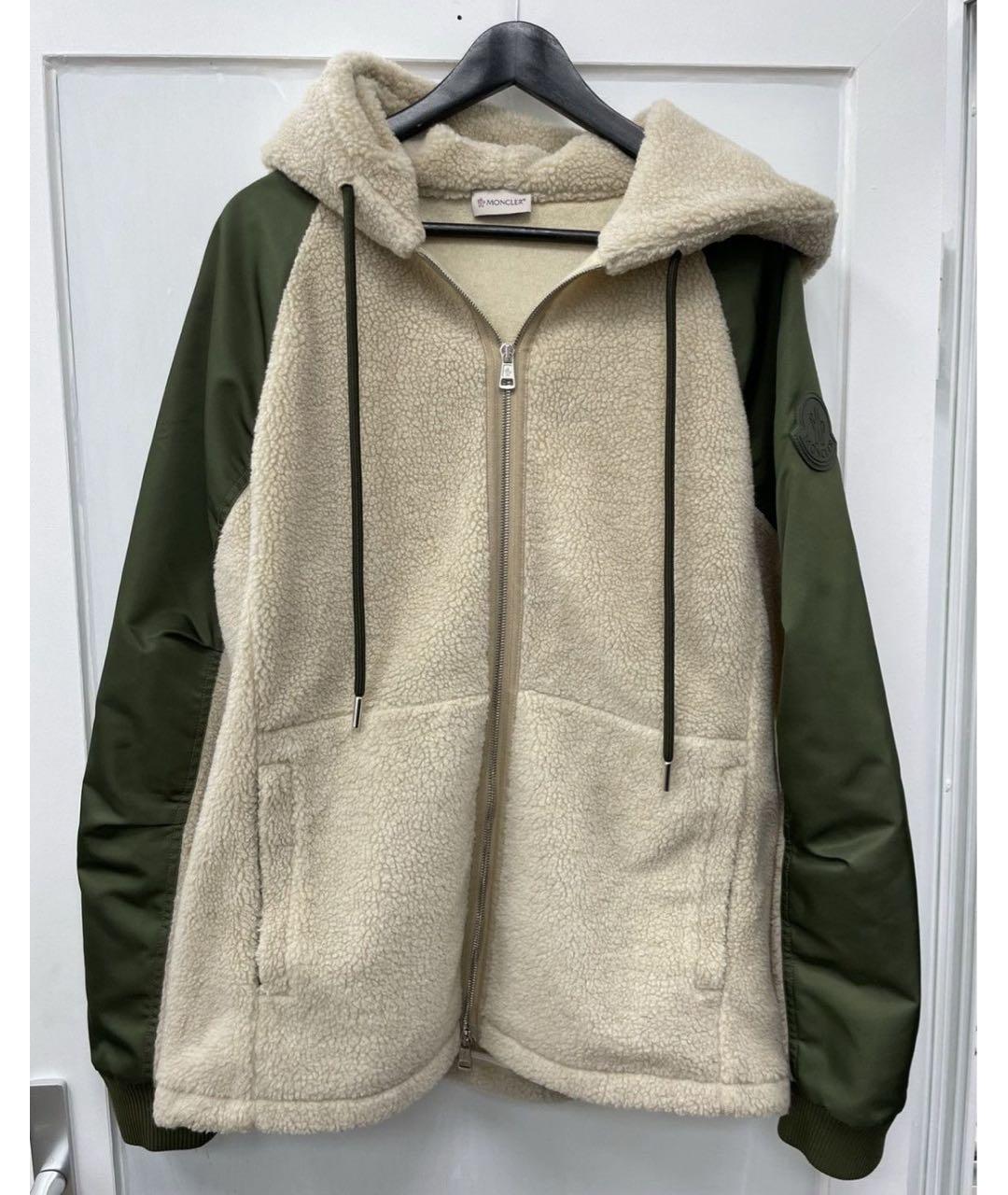 MONCLER Бежевая полиэстеровая куртка, фото 4