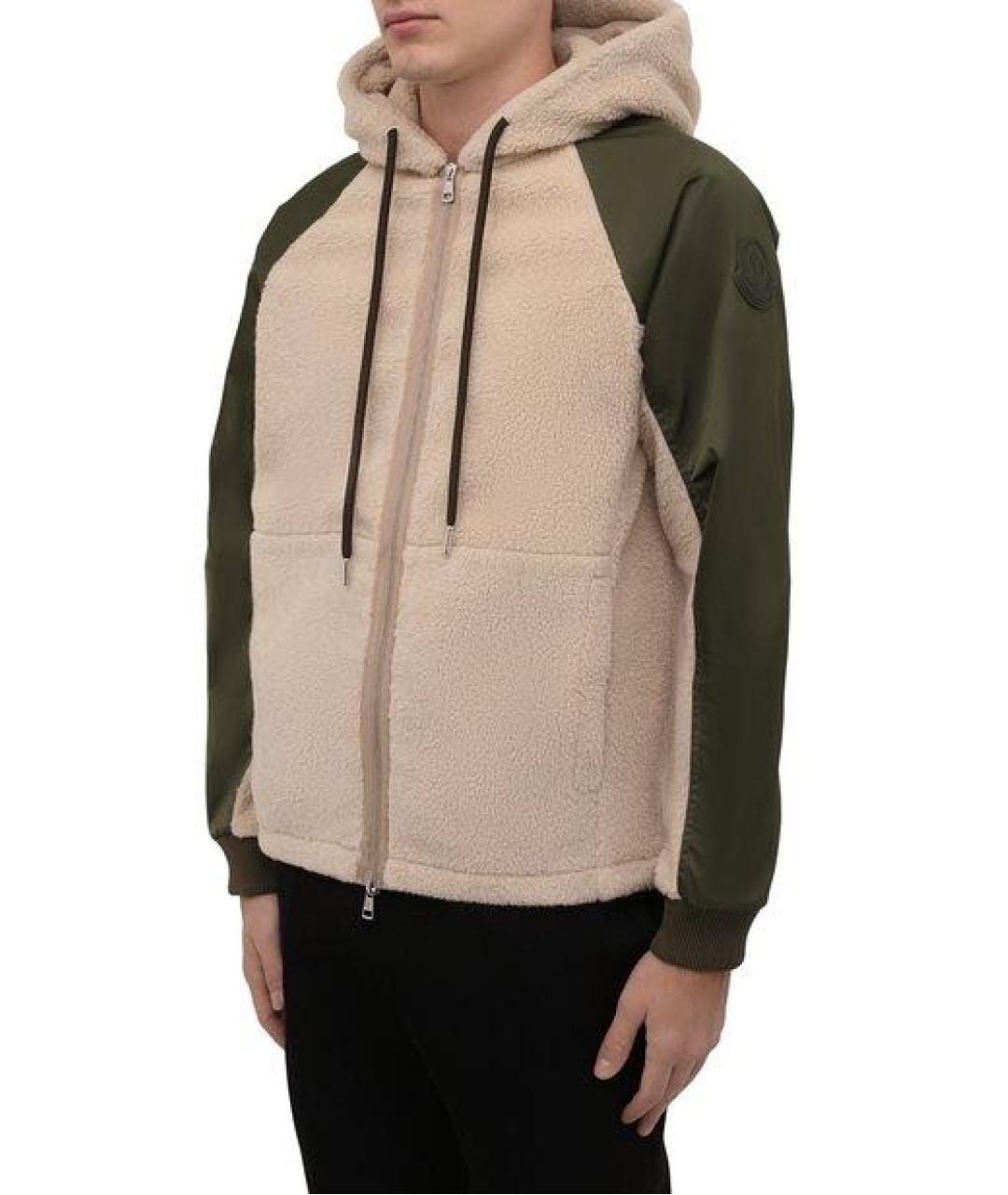 MONCLER Бежевая полиэстеровая куртка, фото 2