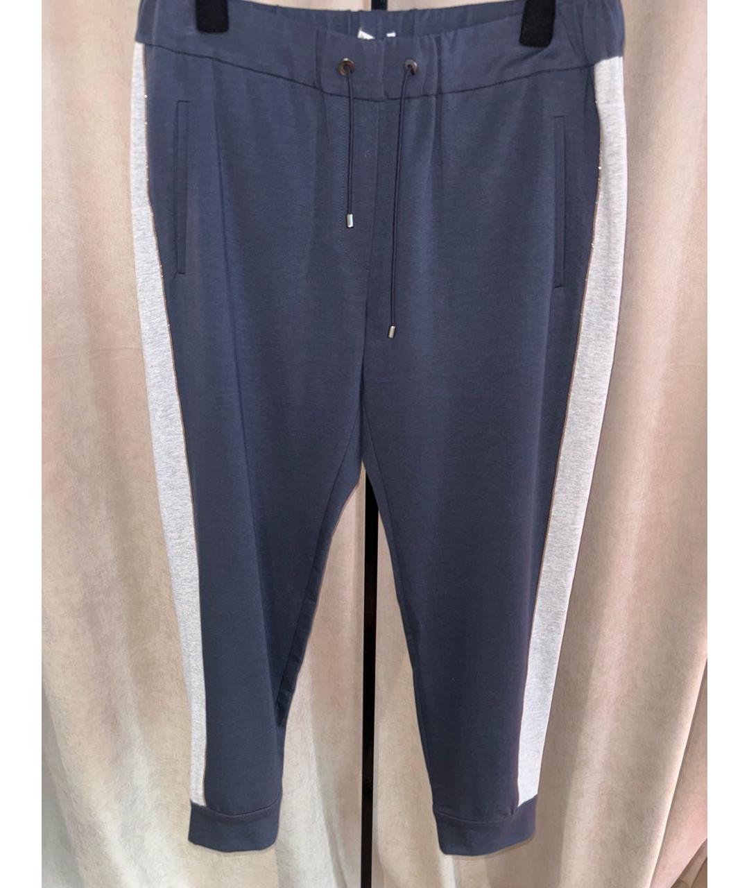BRUNELLO CUCINELLI Синие хлопковые спортивные брюки и шорты, фото 9