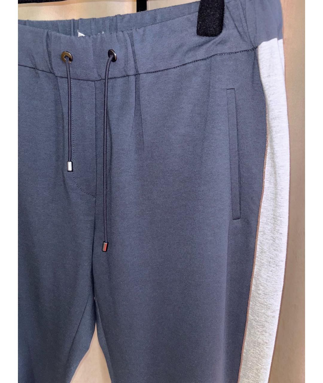 BRUNELLO CUCINELLI Синие хлопковые спортивные брюки и шорты, фото 8
