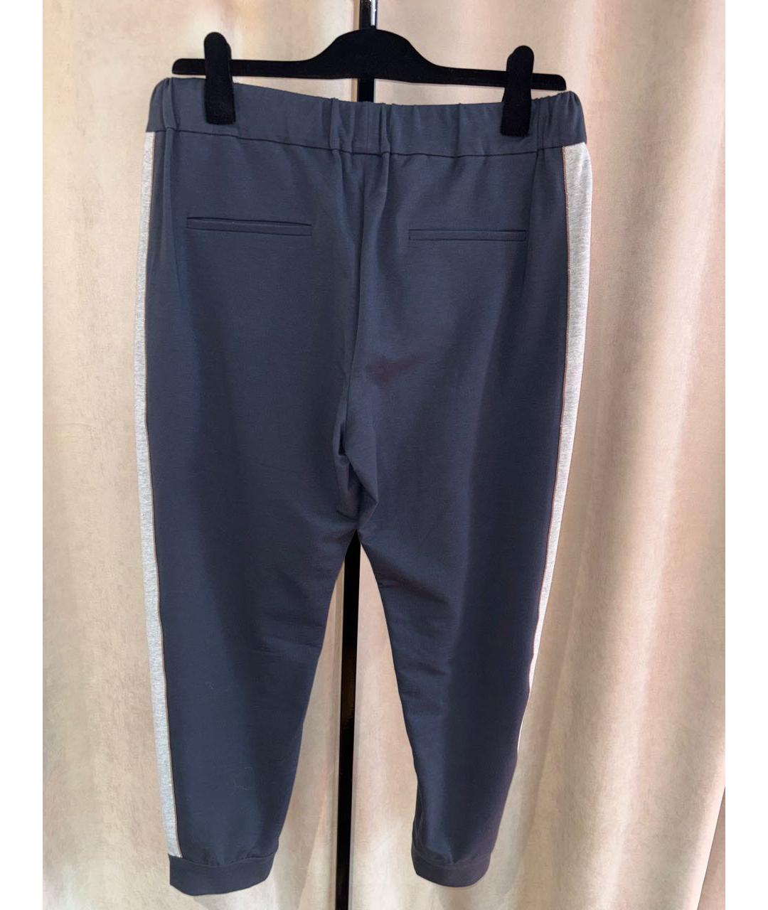BRUNELLO CUCINELLI Синие хлопковые спортивные брюки и шорты, фото 2