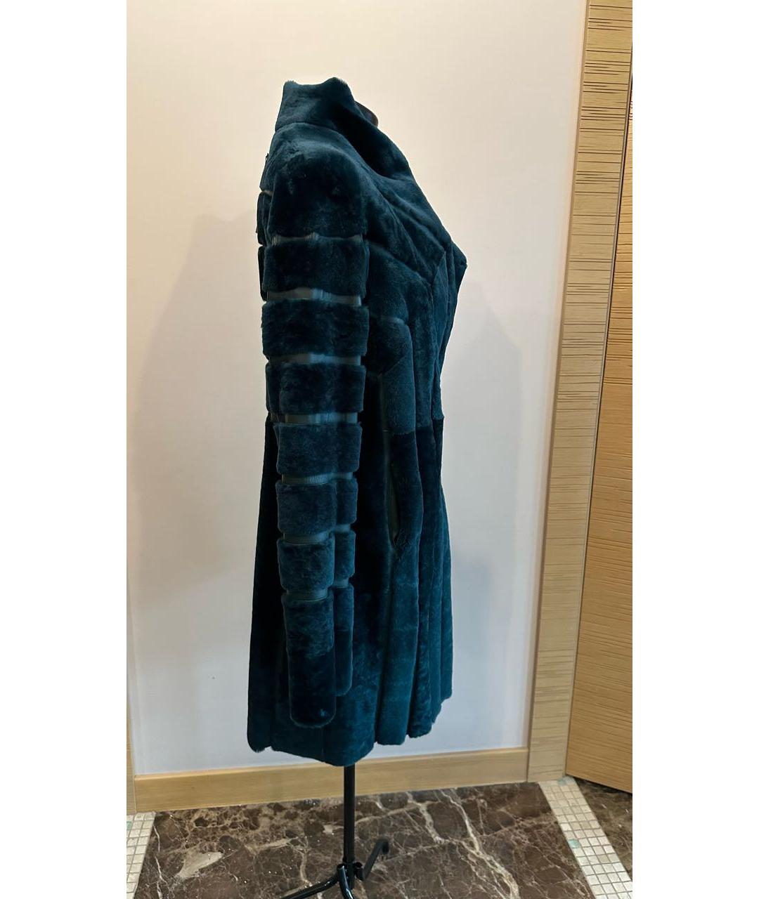 ESCADA Темно-синяя меховая дубленка, фото 4