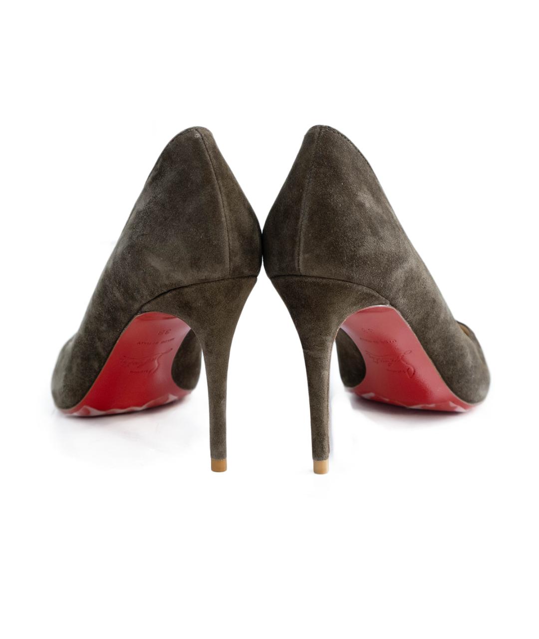 CHRISTIAN LOUBOUTIN Хаки замшевые туфли, фото 5