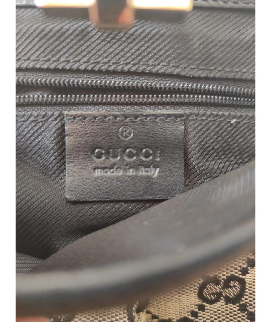 GUCCI Коричневая тканевая сумка через плечо, фото 5