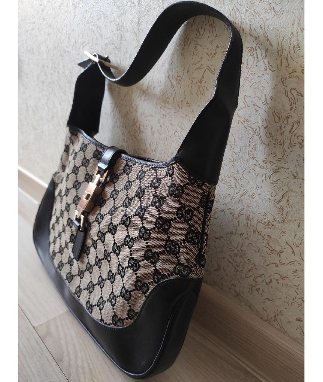 GUCCI Коричневая тканевая сумка через плечо, фото 8