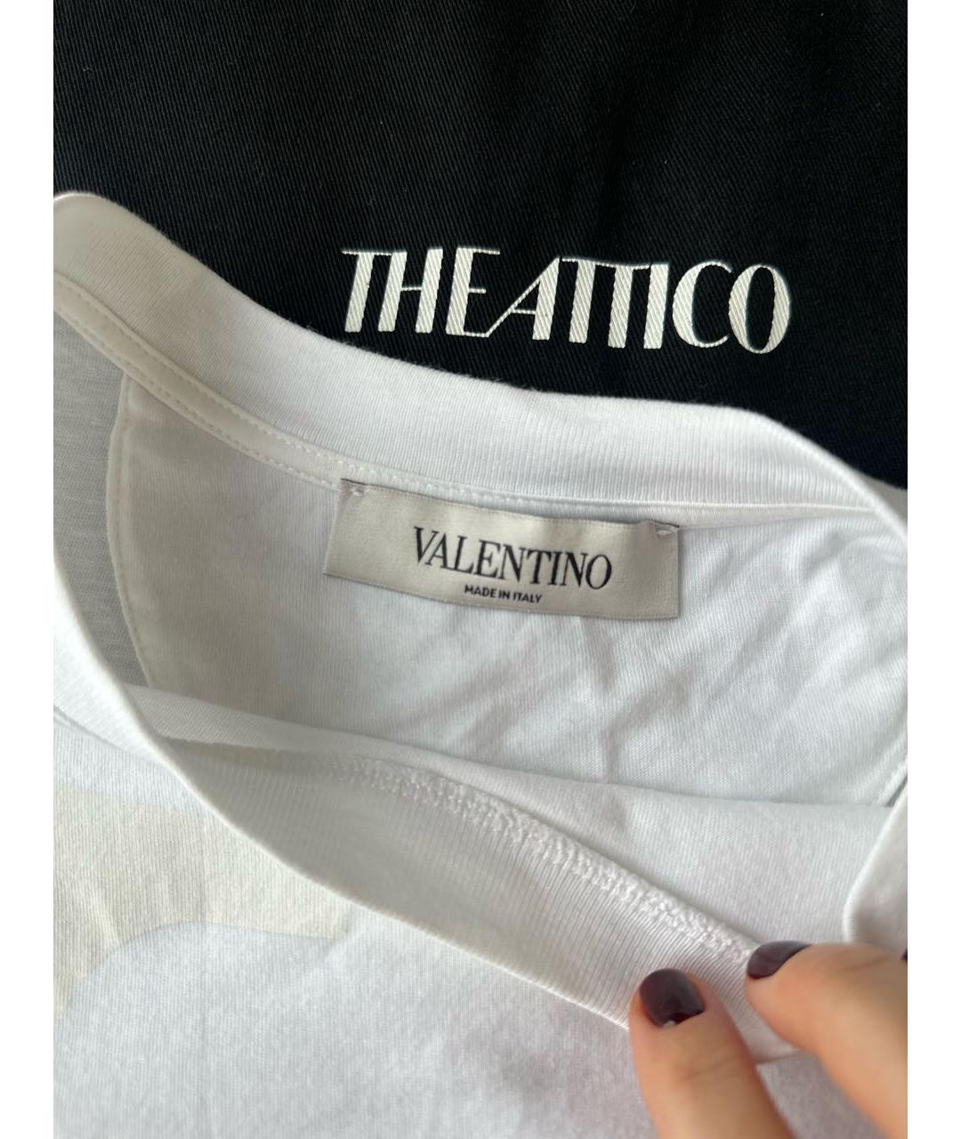 VALENTINO Белая хлопковая футболка, фото 7