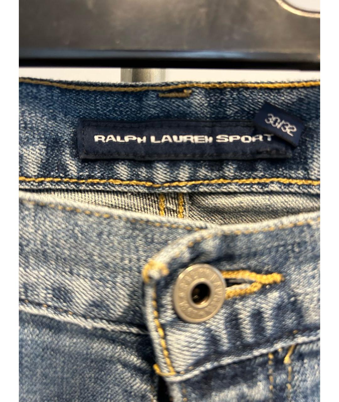 RALPH LAUREN Синие хлопко-эластановые джинсы клеш, фото 3