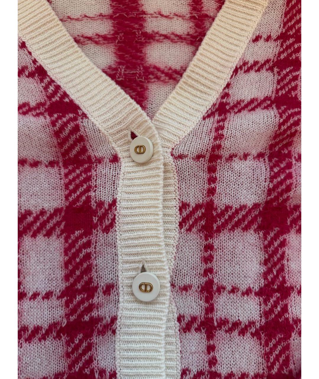 CHRISTIAN DIOR Розовый шерстяной кардиган, фото 3