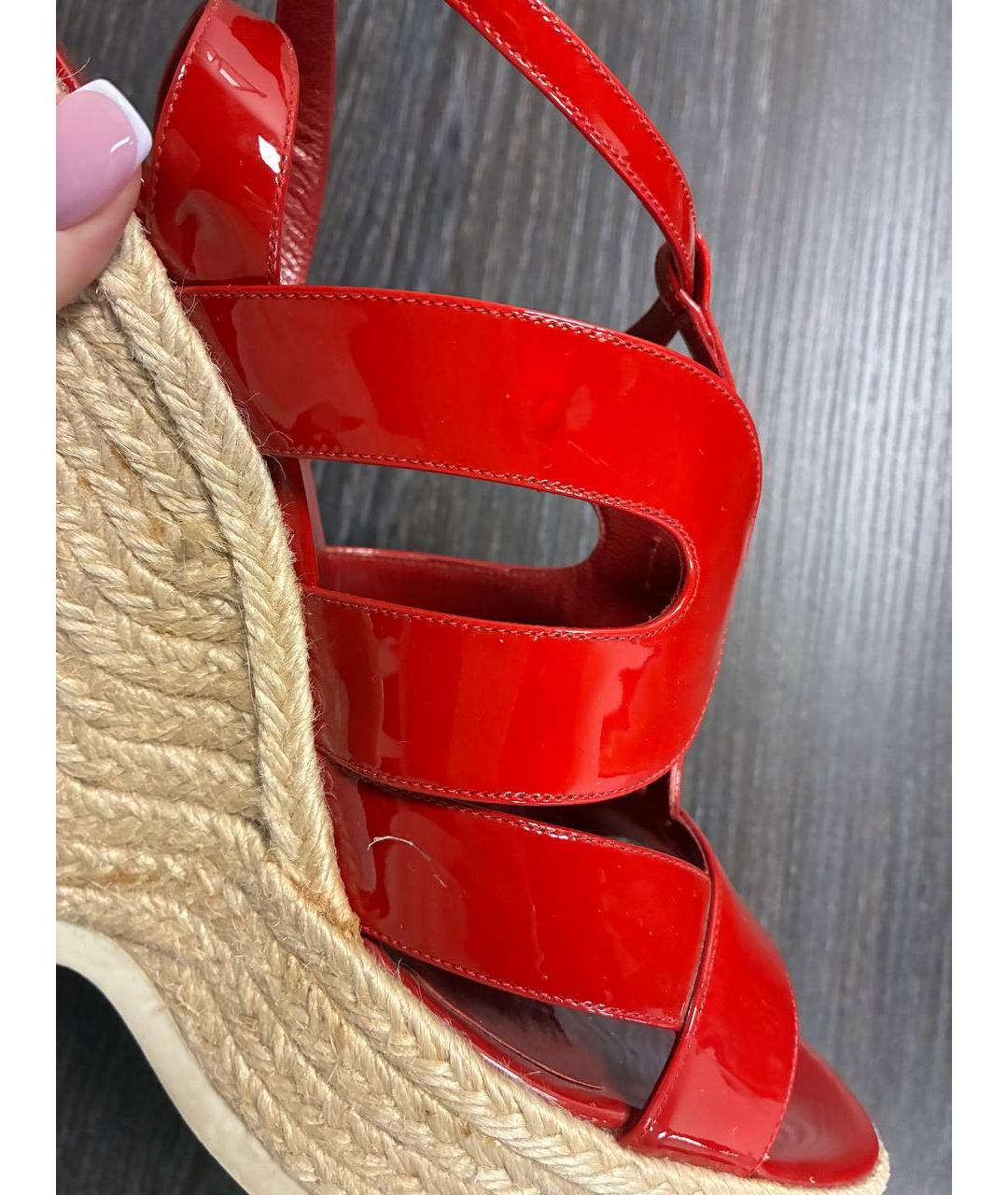 SAINT LAURENT Красные босоножки, фото 6
