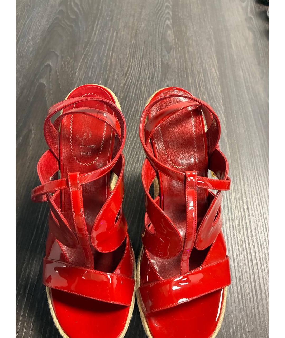 SAINT LAURENT Красные босоножки, фото 4