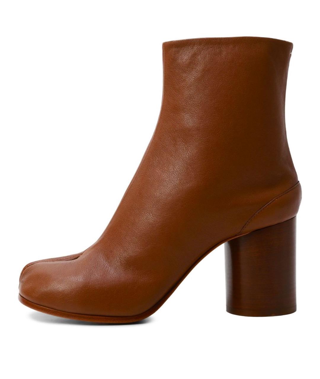 MAISON MARGIELA Коричневые кожаные ботильоны, фото 9