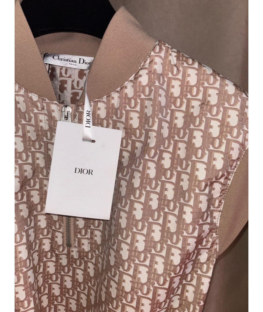CHRISTIAN DIOR Бежевое полиэстеровое повседневное платье, фото 3