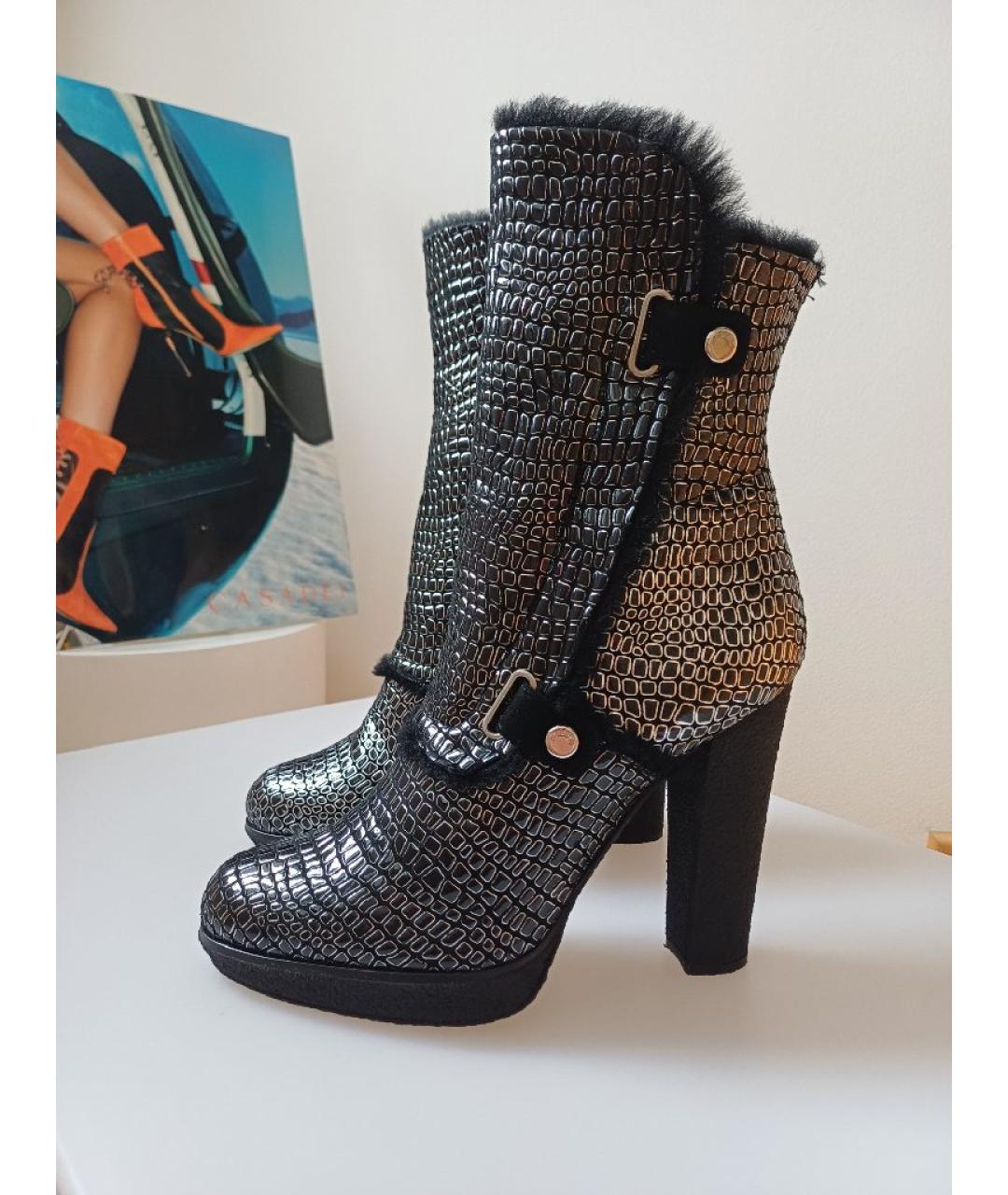 CASADEI Серебряные кожаные ботильоны, фото 2