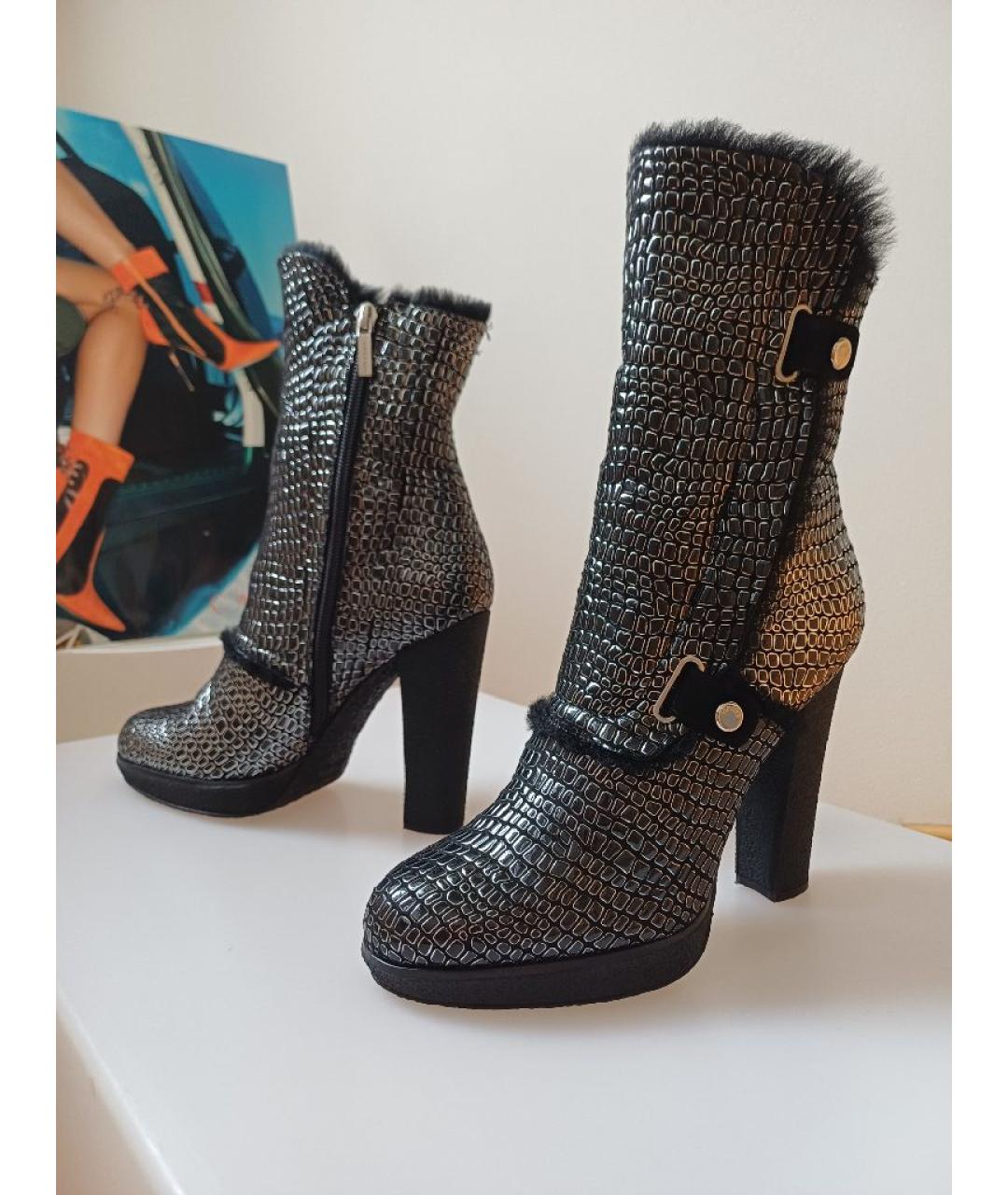 CASADEI Серебряные кожаные ботильоны, фото 3
