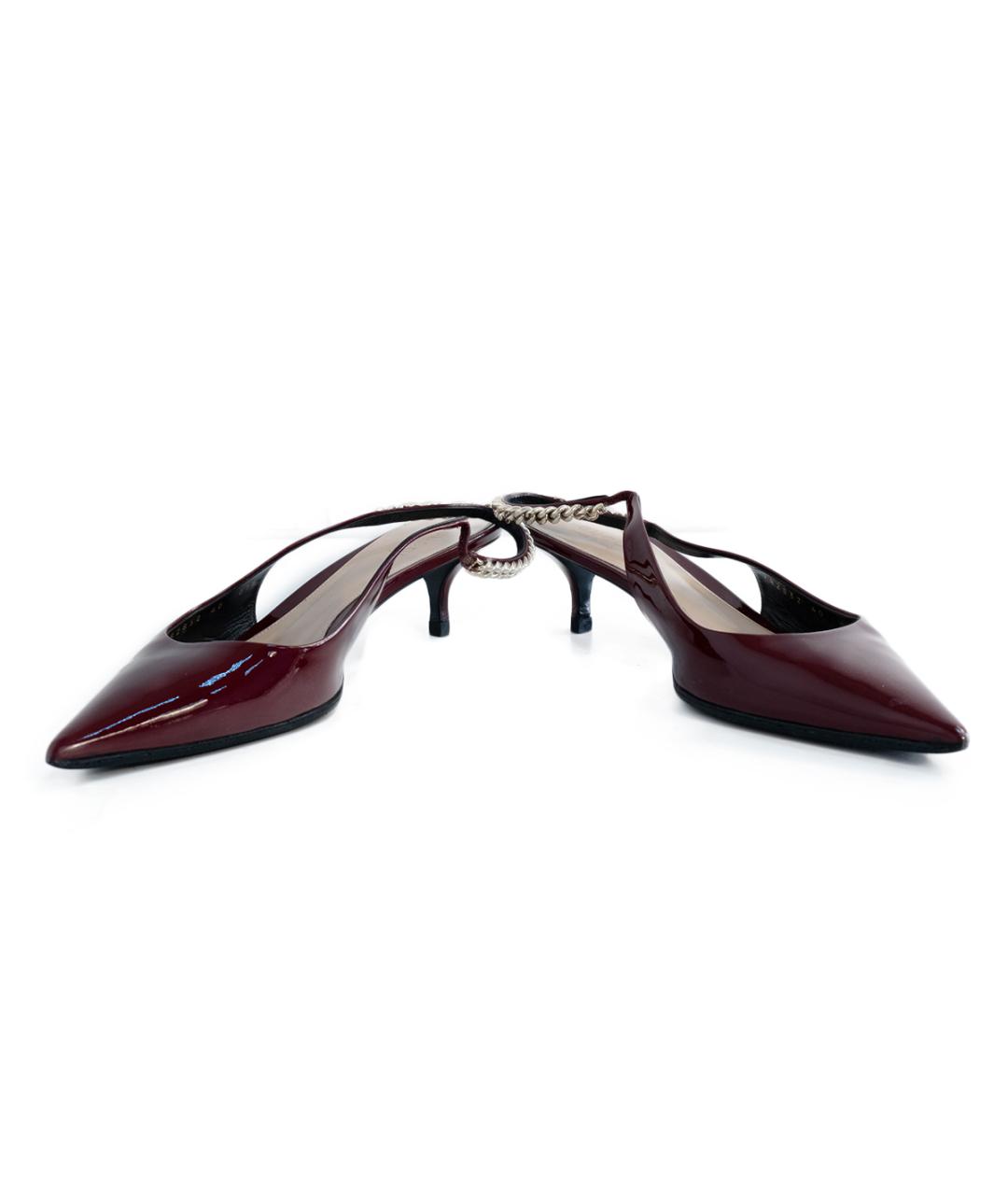GUCCI Бордовые туфли из лакированной кожи, фото 4