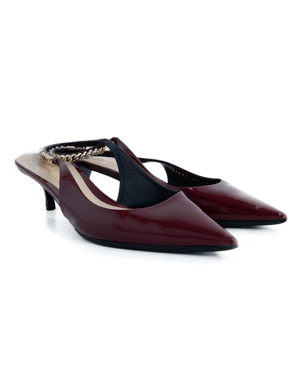 GUCCI Бордовые туфли из лакированной кожи, фото 2
