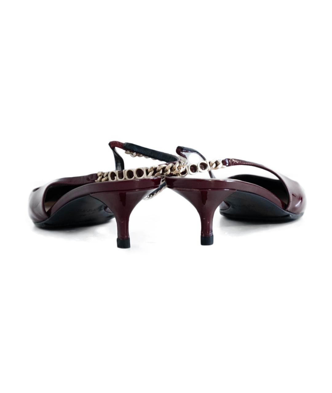 GUCCI Бордовые туфли из лакированной кожи, фото 5